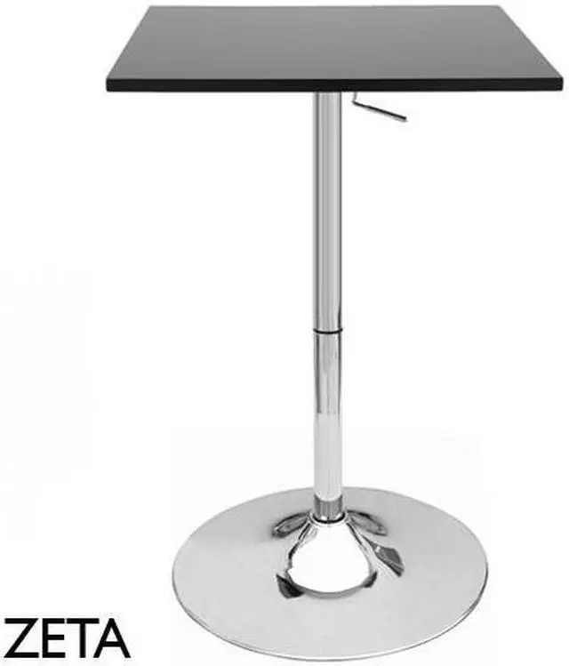 Alt view image 5 of 5 - Set of 4 Modern Home Zeta Contemporary Adjustable Height 24" Bar Table (Black)