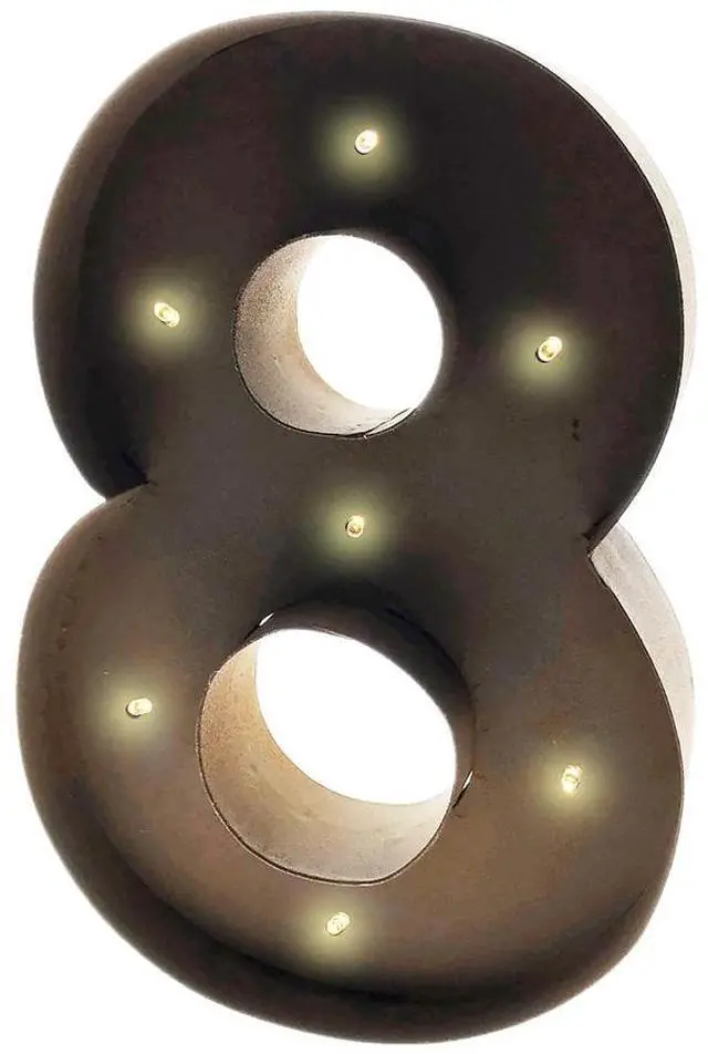 Main image of Rustic Vintage 11" Decorative LED Light Glow Letters - Number 8