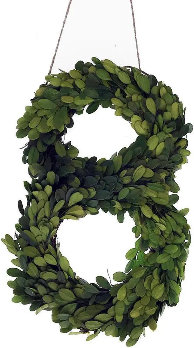Main image of Modern Home 12" Real Preserved Boxwood Monogram Wreath Letters - 8