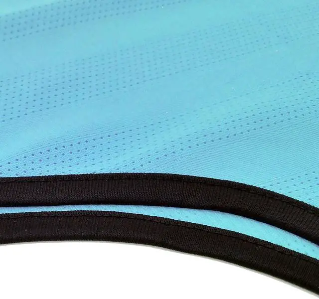 Alt view image 2 of 3 - GoTEAM! Pro Striped Mesh Sport Training Pinnies- Adult Light Blue