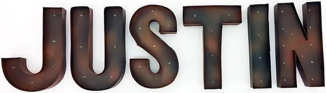 Alt view image 3 of 4 - Rustic Vintage 11" Decorative LED Light Glow Letters - Letter K