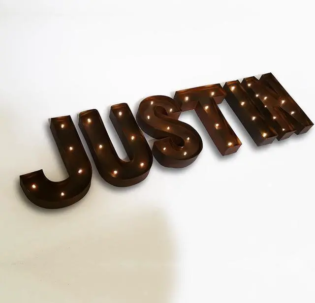Alt view image 4 of 4 - Rustic Vintage 11" Decorative LED Light Glow Letters - Letter K