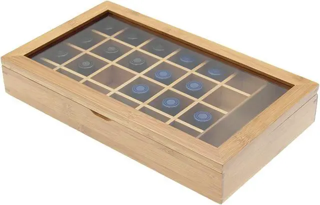 Alt view image 2 of 2 - Modern Home Bamboo 24 Capsule Organizer/Display Box with Accessory Section compatible with Nespresso
