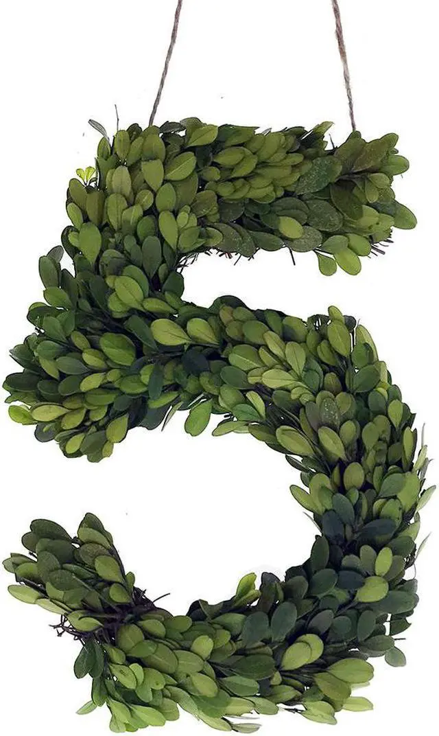 Main image of Modern Home 12" Real Preserved Boxwood Monogram Wreath Letters - 5