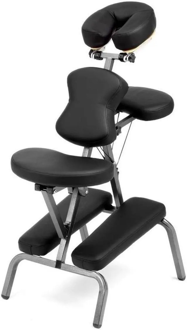 Main image of Ataraxia Deluxe Portable Folding Massage Chair w/Carry Case & Strap - Charcoal Black