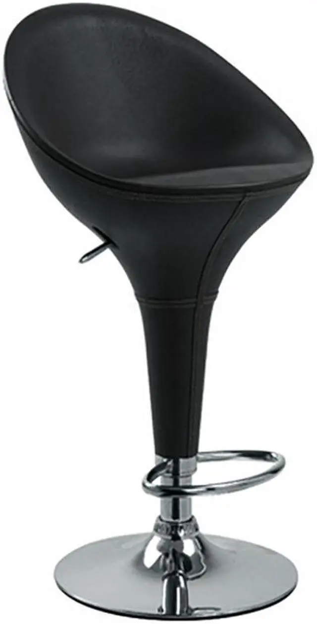 Main image of Set of 2 Modern Home Beta "Leather" Bombo-Style Set of 2 Contemporary Adjustable Barstool (Black Licorice)