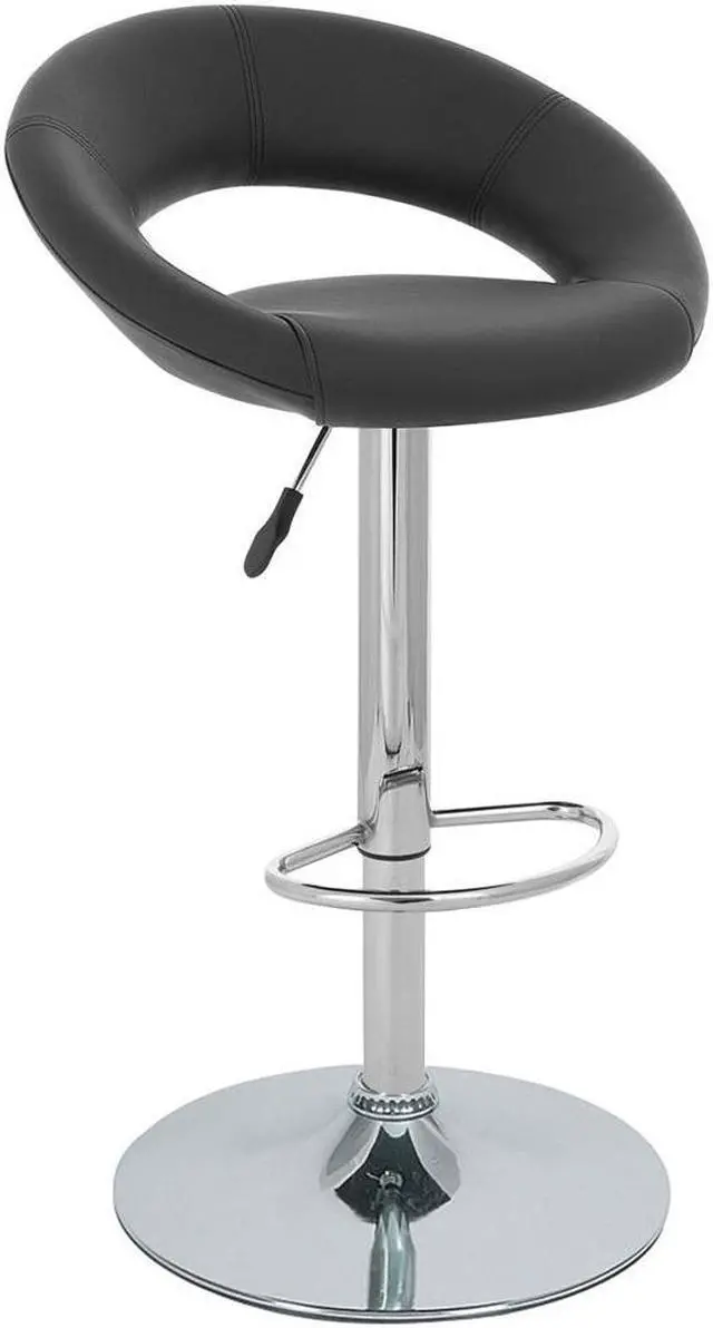 Alt view image 5 of 7 - Modern Home Zeta Contemporary Adjustable Height 24" Bar Table (Black)