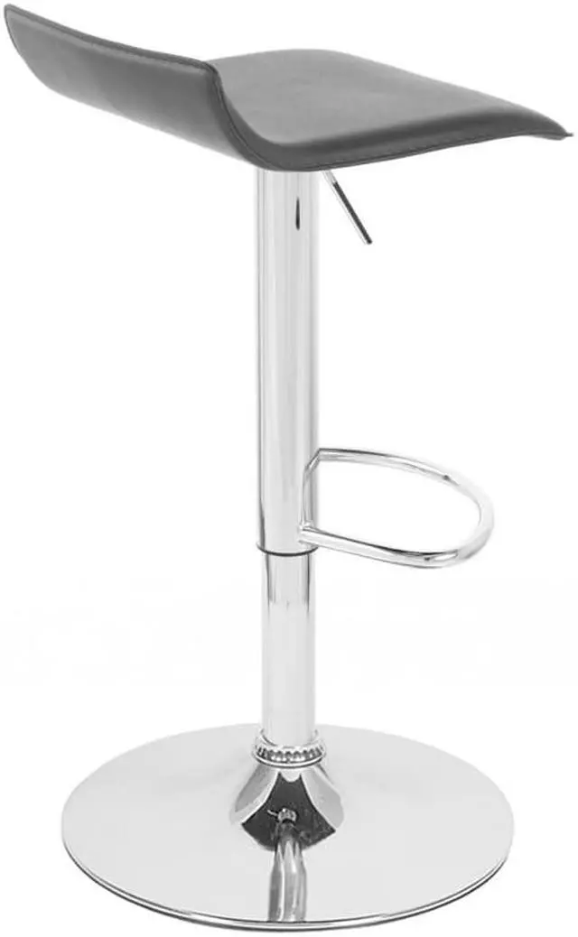 Alt view image 4 of 14 - Sigma Contemporary "Leather" Adjustable Barstool - Black Licorice