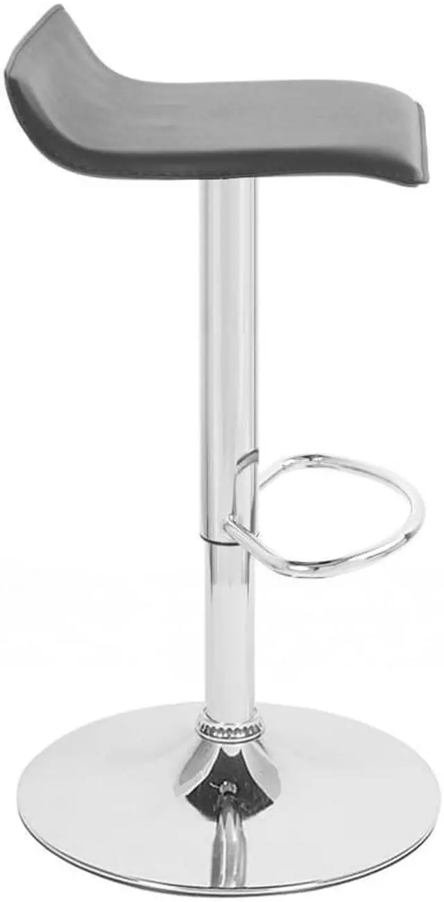 Alt view image 3 of 14 - Sigma Contemporary "Leather" Adjustable Barstool - Black Licorice