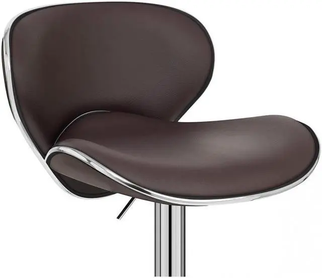 Alt view image 6 of 7 - Set of 4 Modern Home Kappa Contemporary Adjustable Height Counter/Bar Stool (Coffee Brown)