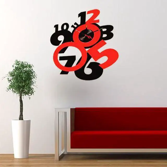Alt view image 2 of 2 - Modern Home Self Adhesive DIY 3D Wall Clock - Crazy Eight