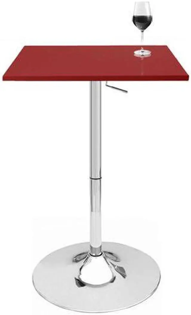 Alt view image 3 of 4 - Set of 4 Modern Home Zeta Contemporary Adjustable Height 24" Bar Table (Red)