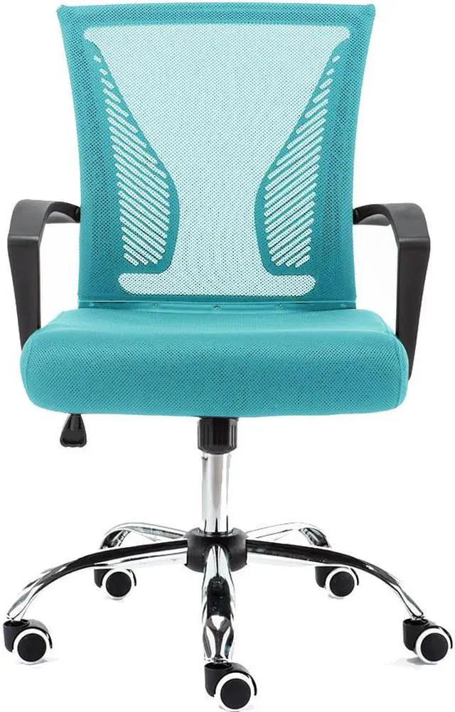 Alt view image 2 of 7 - Modern Home Zuna Mid-Back Office Chair - Black/Aqua