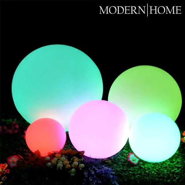 Alt view image 4 of 11 - Modern Home LED Glow Ball  Color-Changing Plug-In Light Orb Sphere for Indoor & Outdoor Use - Plug-In Direct Wired (20")