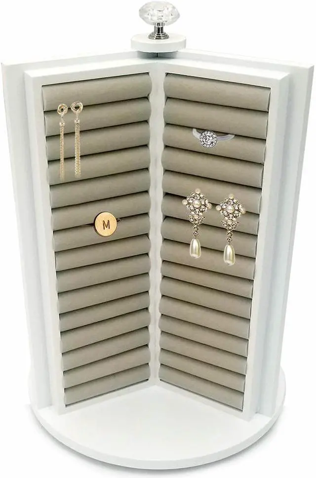 Alt view image 3 of 5 - OnDisplay Brooke Spinning Wooden Jewelry Cabinet Organizer