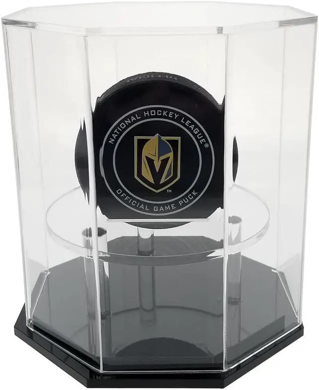 Alt view image 2 of 4 - OnDisplay Deluxe UV-Protected Hockey Puck Display Case - Octagon Black Base