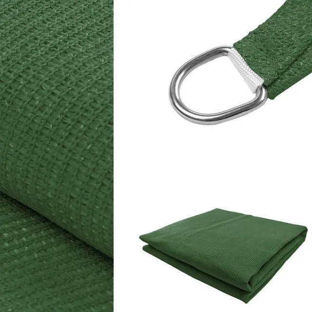 Alt view image 3 of 4 - Modern Home Sail Shade Square  - 16.5' x 16.5' UV Sun Blocking Canopy (Green)