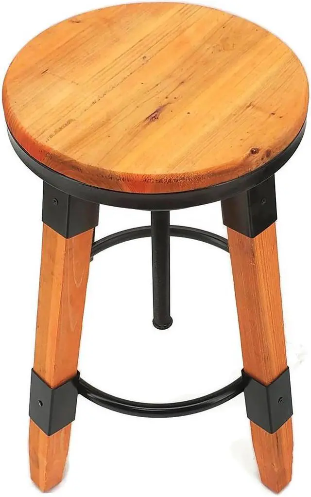 Alt view image 4 of 7 - Wyland Rustic Contemporary Wood/Steel Barstool
