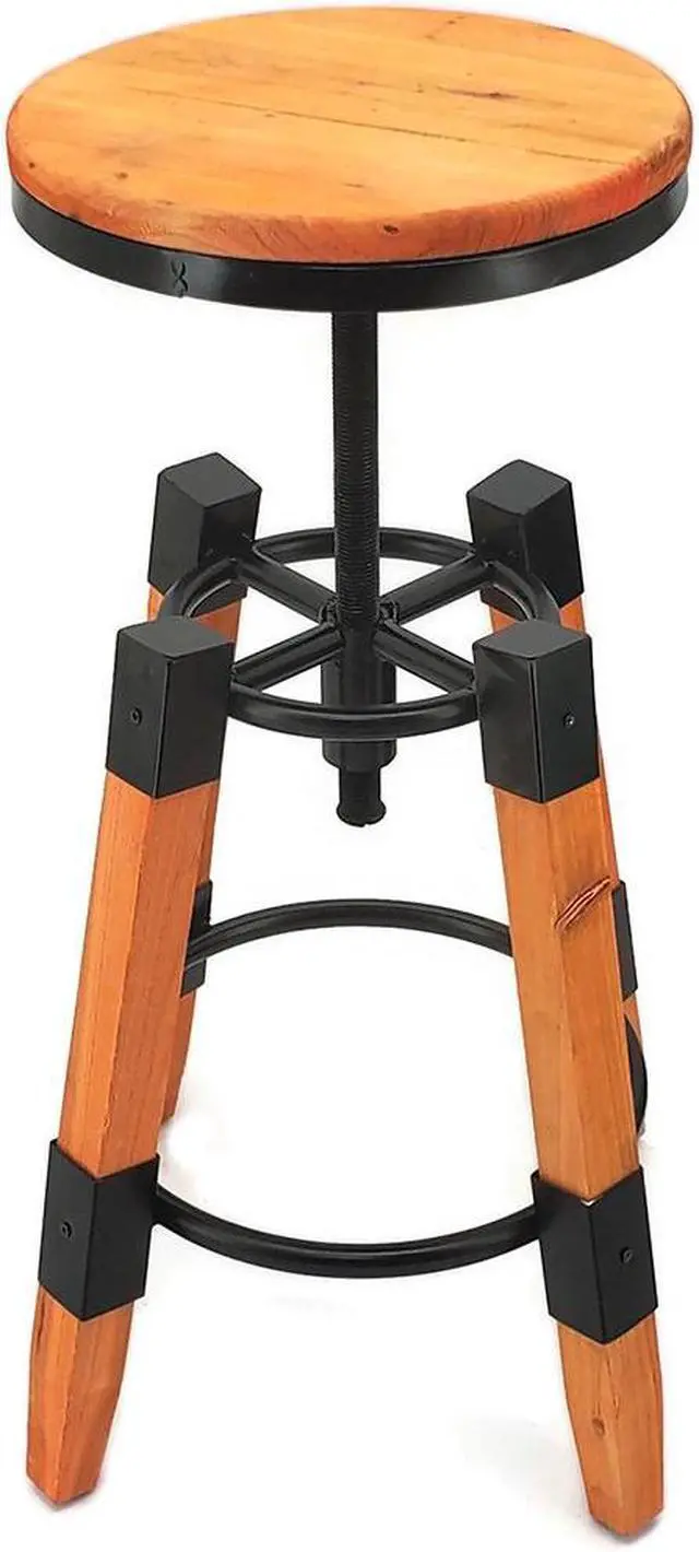 Alt view image 2 of 7 - Wyland Rustic Contemporary Wood/Steel Barstool