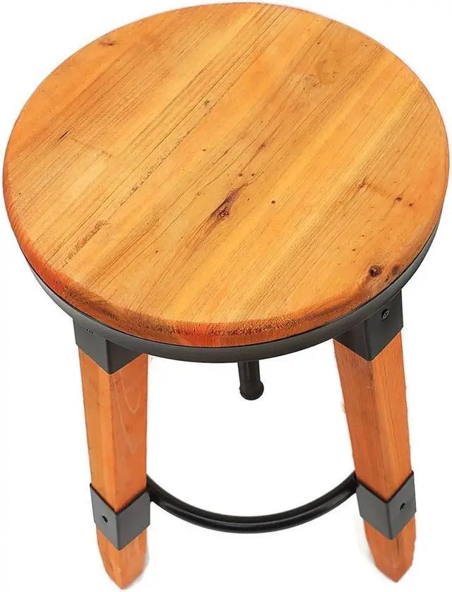 Alt view image 5 of 7 - Wyland Rustic Contemporary Wood/Steel Barstool