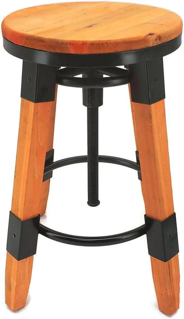Alt view image 3 of 7 - Wyland Rustic Contemporary Wood/Steel Barstool