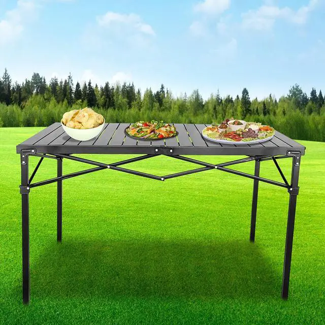 Alt view image 3 of 7 - GoTEAM! Portable Heavy Duty Aluminum Roll-Top Table (Large)