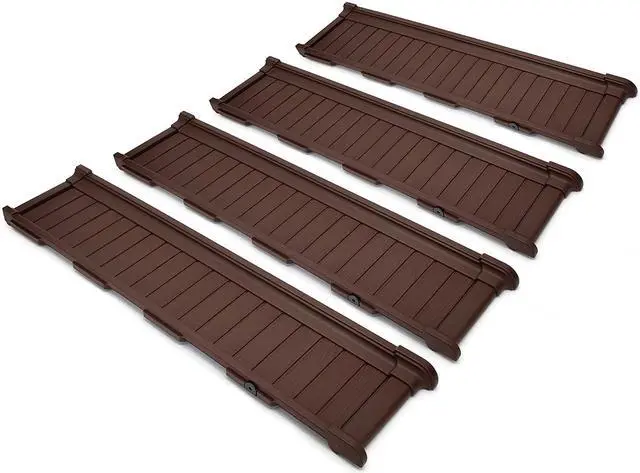 Alt view image 5 of 7 - Modern Home Raised Garden Bed Kit - Stackable Modular Flower/Planter Kit (4'x4' Brown, Set of 2)