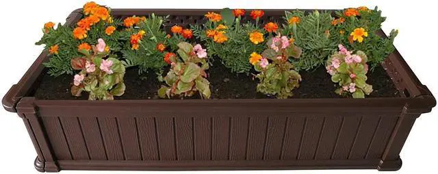 Main image of Modern Home Raised Garden Bed Kit - Stackable Modular Flower/Planter Kit (4'x2' Brown, Single)