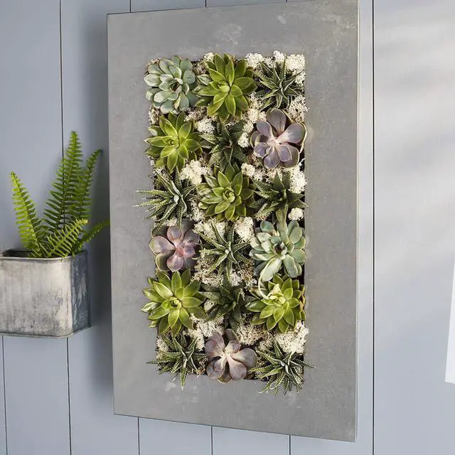 Alt view image 3 of 6 - Modern Home Living Wall Galvanized Steel/Zinc Succulent Planter (Aged Zinc, 18 Pocket)