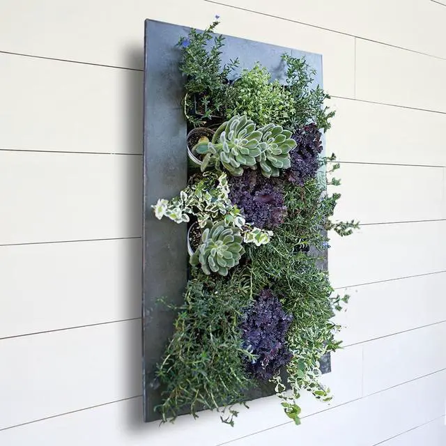 Alt view image 5 of 6 - Modern Home Living Wall Galvanized Steel/Zinc Succulent Planter (Aged Zinc, 18 Pocket)