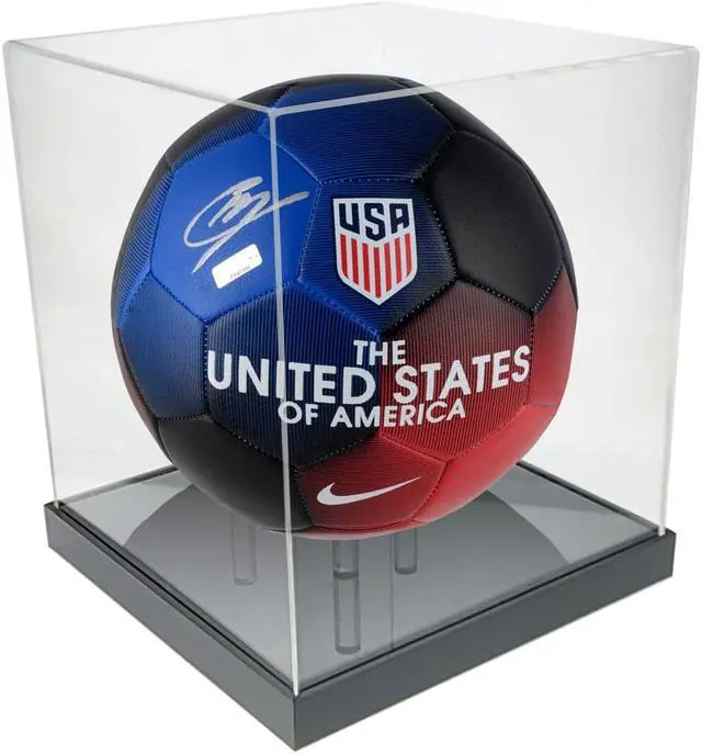 Alt view image 6 of 7 - OnDisplay Deluxe UV-Protected Soccer Ball/Volleyball Display Case - Black Base