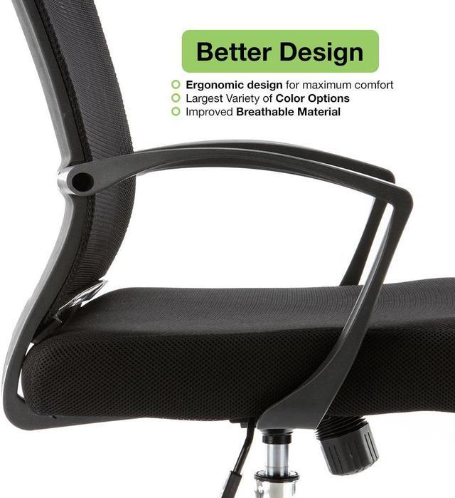 Alt view image 7 of 7 - Modern Home Zuna Mid-Back Office Chair - White/Blue