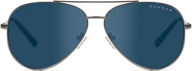 Alt view image 2 of 5 - Gunnar Maverick, Aviator style, Wire rim computer glasses, Gunmetal Frames, Sunglass Lens, 90% Blue Light and 100% UV Protection, MAV-05011
