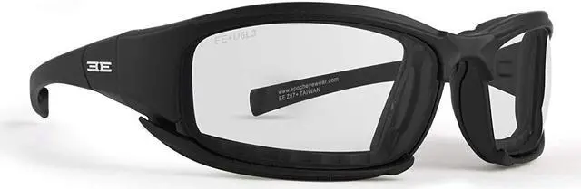 Main image of Epoch Eyewear Hybrid Motorcycle Black Sunglasses With Clear Lens Sunglasses