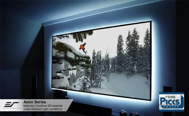 Alt view image 8 of 18 - Elite Screens Aeon AR100DHD3 Fixed Frame Projection Screen - 100" - 16:9 - Wall Mount