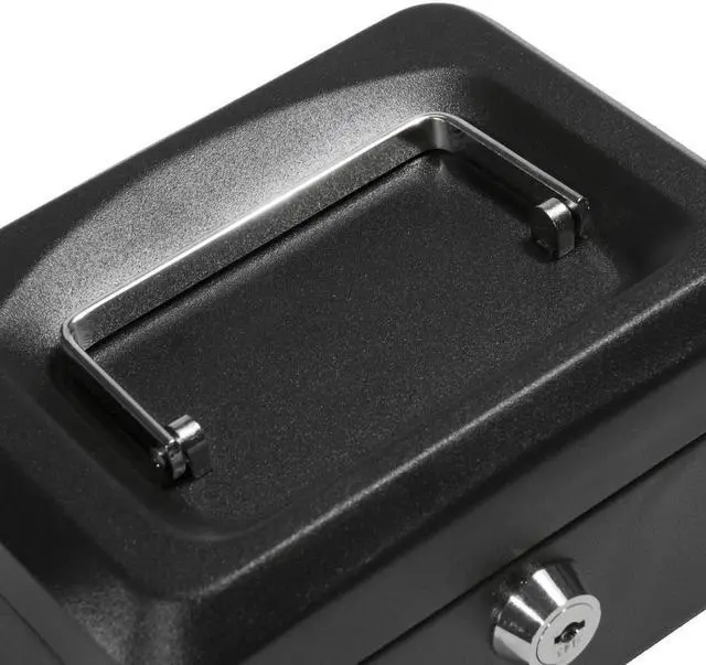 Alt view image 11 of 16 - 6 Inch Black Cash Box with Key Lock