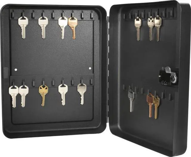 Alt view image 12 of 20 - Barska Key Cabinet, Wall Mount, 36 Keys Matte Steel AX11820