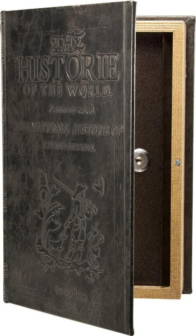Alt view image 7 of 14 - Barska Antique Book Lock Box with Key Lock Antique Book Lock Box with Key Lock