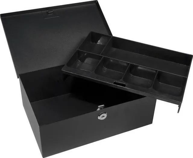 Alt view image 11 of 20 - Cash Box and 6 Compartment Coin Tray with Key Lock