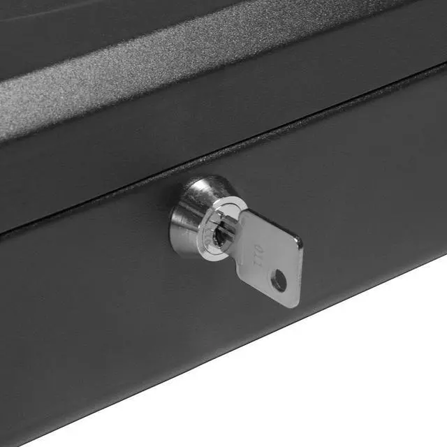 Alt view image 18 of 19 - 8 Inch Black Cash Box with Key Lock