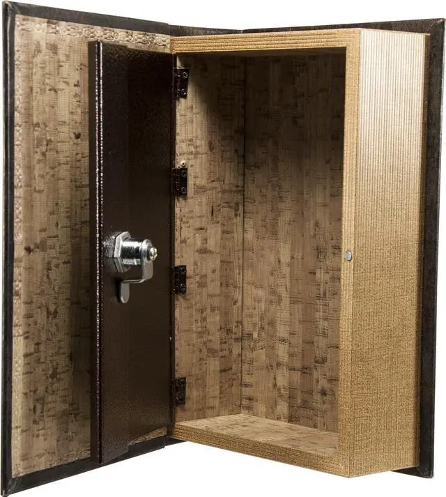 Alt view image 9 of 14 - Barska Antique Book Lock Box with Key Lock Antique Book Lock Box with Key Lock