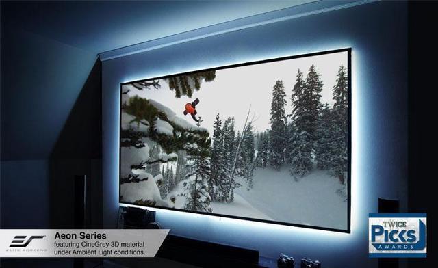 Alt view image 7 of 18 - Elite Screens Aeon CineGrey 3D AR110DHD3 Fixed Frame Projection Screen - 110" - 16:9 - Wall Mount