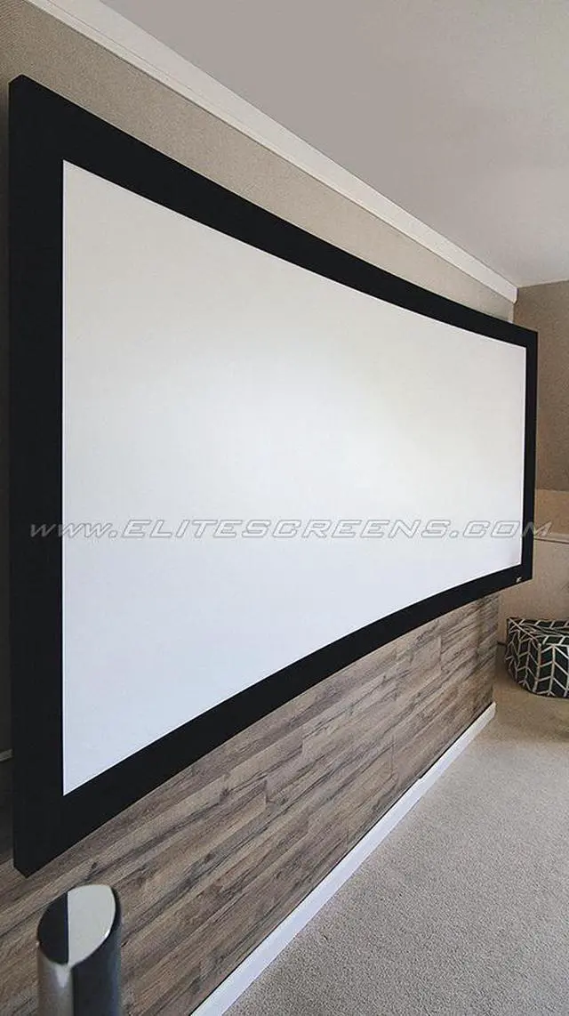 Alt view image 4 of 9 - Elite Screens CURVE92WH2 Lunette 2 Series 92" 16:9 Fixed Frame Projection Screen