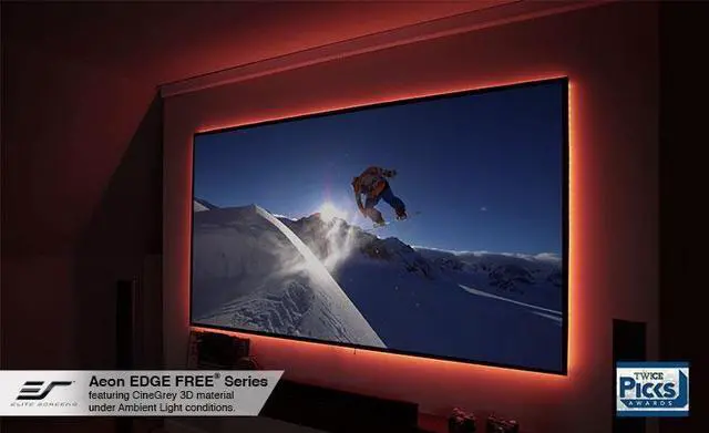 Alt view image 6 of 18 - Elite Screens Aeon CineGrey 3D AR110DHD3 Fixed Frame Projection Screen - 110" - 16:9 - Wall Mount