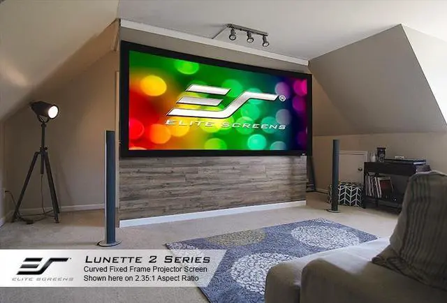 Main image of Elite Screens CURVE92WH2 Lunette 2 Series 92" 16:9 Fixed Frame Projection Screen