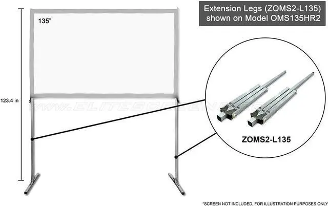 Alt view image 7 of 12 - Elite Screens OMS110H2 Yard Master 2 Series 110" 16:9 Outdoor Projector Screen