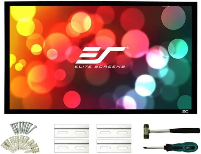 Alt view image 6 of 19 - Elite Screens SableFrame ER100WH2 Fixed Frame Projection Screen - 100" - 16:9 - Wall Mount