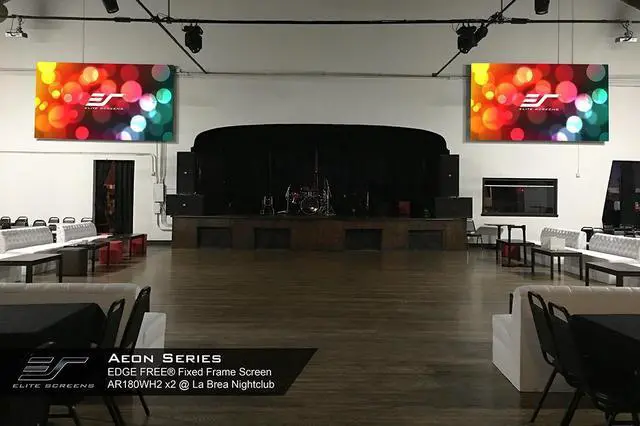 Alt view image 8 of 18 - Elite Screens Aeon CineGrey 3D AR110DHD3 Fixed Frame Projection Screen - 110" - 16:9 - Wall Mount