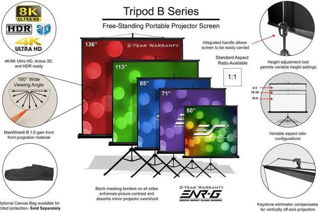 Alt view image 5 of 13 - ELITE SCREENS INC. 1.0 MAXWHITE B 1:1 BLACK
