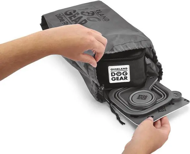 Alt view image 3 of 5 - Mobile Dog Gear Dine Away Dog Travel Bag for Small Dogs with Dog Bowl Black
